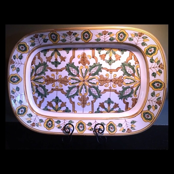 Pear Serving Bowl Vintage Ceramic Hand Painted Bowl Made in Portugal